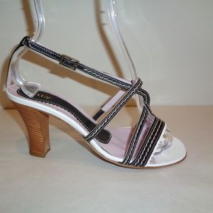 Gixus Size 7 Eur 37 MIKI Black Leather New Sandals